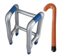 Inflatable Zimmer Frame,Blow Up Walking Frame & Stick Set,Inflatable Walking Cane Set for Fancy Dress,Retirement,Hen Parties,Birthday Novelty Gag Joke Gift,Blow Up Toy,Great Fun,2pcs