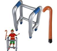 Inflatable Zimmer Frame Blow Up Walking Stick for Adults Birthday Retirement Novelty Prank Decorations Joke Gifts Men Women Grandad Grandad Dress Up Party Accessory Photo Booth