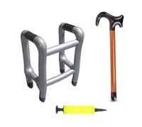 Inflatable Zimmer Frame - Blow Up Walking Stick & Walking Cane Set, Fun Novelty Inflatable Walking Aid for Costume Parties, Retirement Gag Gifts & Fancy Dress, Blow Up Zimmer Frame for Adults & Kids