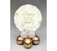 Inflated Happy New Year Cream and Gold Table Centrepiece Decoration