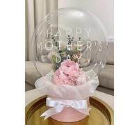 Inflated Luxe Pink Floral Happy Mothers Day Bubble Balloon Hat Box Centrepiece Decoration Gift 45cm