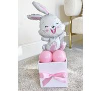 Inflated Pink Easter Bunny Mini Balloon Topper Hat Gift Box Centrepiece Decoration 45cm