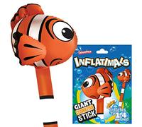 Inflatimals - Clown Fish from Deluxebase, Large Inflatable Animal Toy Balloon Stick, Ocean Birthday Decoration & Festival Balloons, Kids Party Supplies and Accessories, Fun Novelty Gifts.