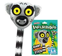 Inflatimals - Lemur from Deluxebase, Large Inflatable Animal Toy Balloon Stick, Jungle Birthday Decoration & Festival Balloons, Kids Party Supplies and Accessories, Fun Novelty Gifts.