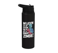 Inflation Ate My Costume I'm just A Hungry Zombie Stainless Steel Insulated Water Bottle