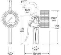 Inflation gun with manometer 9041G-1 HAZET