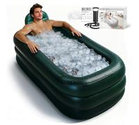 INFLATOAST Portable Inflatable Bathtub for Adults - Ice Bath for Athletes, Includes Air Pump, Easy Inflation & Drainage - Cold Plunge, Home SPA, Hot & Ice Bath (Green)