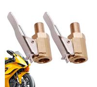 Inflator Nozzle | 2 Piece Adaptor Nozzle for Inflator Hose | Brass Tyre Inflator Cap - Suitable for Motorcycle, Bike, Trailer, Motorhome, Car, Truck, and