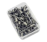 Inflator Pin Assortment for Sports Balls, Stainless Steel Threaded Pump Parts with Clear Carry Storage Case Travel Replacement Ball Pump Pins Threaded Inflation Parts Stainless Steel Sports Ball Clear