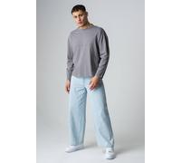 Influence Men's Cotton Crew Neck Seam Long Sleeve T-Shirt in Grey | Size: Large Influence Grey L