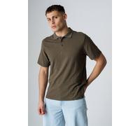 Influence Men's Cotton Light Knit Short Sleeve Button Polo Shirt in Khaki | Size: Large Influence Khaki L
