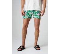 Influence Men's Tropical Monkey Print Elasticated Shorts in Green | Size: Medium Influence Green M