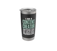 Influencer Design for Streamers - I Am A Content Creator Stainless Steel Insulated Tumbler