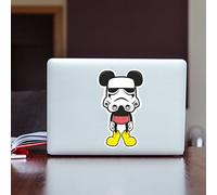 Influent-uk Mickey Mouse Stormtrooper Sticker - Star Wars Galactic Empire Soldier - Macbook sticker - laptop decal - Any laptop stickers (Large - 20x12cm)