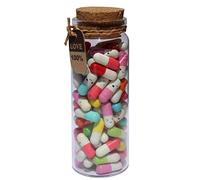 INFMETRY Cute Capsules in a Glass Bottle Lovely Pill Notes Valentines Day Gifts for Her Him Boyfriend Girlfriend Mom Birthday Anniversary Couples Gifts for Women Men (90pcs Mixed Color)