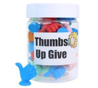 INFMETRY Tiny Good Job Thumbs Up Blue Plastic Award 30 Pcs, Eraser, Gifting, Awarding