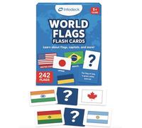 InfoDeck Countries of The World - 242 Kids Flags Flash Cards │Geography Cards Game with Country Flags, Capitals, Languages & Continents [2025 Updated] │Infodeck