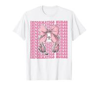 Informatics Nurse Nursing Girl Mom Pink Coquette Bow T-Shirt