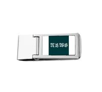 Information News Pattern Text Slim Money Clip Stainless Holder Pocket Wallet