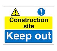 Information Sign Construction Site Freestanding PVC (Polyvinyl Chloride) 45 x 60 cm