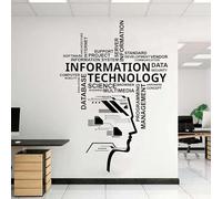 Information Technology Vinyl Wall Decal Engineering Software Technology Company Office Decoration Sticker Gift 42x59cm