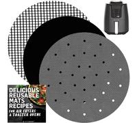 INFRAOVENS Air Fryer Liners Round Reusable Replacement for Parchment Paper, Large Airfryer Accessories For Ninja AF100, AF101, Ninja MAX XL Instant Pot Duo Crisp 4 qt Basket Cover Sheet Liners