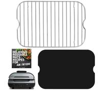 INFRAOVENS Air Fryer Rack Accessories for Ninja Foodi Smart XL 6-in-1 FG551 and Reusable Liner Accessory Indoor Grill Airfryer Cooking, Baking Dehydrating, Stainless Steel, Paper Replacement