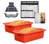 INFRAOVENS Air Fryer Silicone Loaf Pans for Baking, Non-Stick Bread Cake Pan for Ninja Crispi 4qt & 6 Cup Glass Cooking System, Freezer, Airfryer Bakeware Sets, Meatloaf Brownie Corn, BPA Free