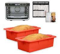 INFRAOVENS Air Fryer Silicone Loaf Pans for Baking, Non-Stick Bread Cake Pan for Ninja Foodi XL Pro DT200, Double Oven with FlexDoor DCT400, Prestige Smart XL, Toaster Oven Bakeware Sets, BPA Free