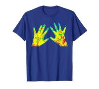 Infrared Hand Touch Thermal Imaging Aesthetic 90s Streetwear T-Shirt, Men, Royal Blue, Medium