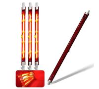 Infrared Heat Lamp Bulb 1300W, 254mm Quartz Halogen Bulb Dimmable, 1300lm, 1300W R7S Infrared Heating Light Bulbs, 220V Ruby Heater Bulbs for Heatmaster U3 Heater, No Flicker, 360° Beam Angle, 4 Packs