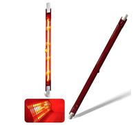 Infrared Heat Lamp Bulb 1500W, 254mm Quartz Halogen Bulb Dimmable, 1500lm, 1500W R7S Infrared Heating Light Bulbs, 220V Ruby Heater Bulbs for Heatmaster U3 Heater, No Flicker, 360° Beam Angle, 2 Packs