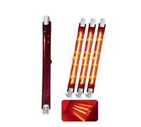 Infrared Heater Bulb 300W, 118mm R7S Ruby Halogen Bulb Dimmable, Quartz Heating Light Bulbs, Patio Heating Lamp for Heatmaster U3 Heater, No Flicker, 300lm, 220V Quartz Heat Infrared Bulbs, 4 Packs