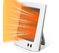 Infrared Heater, Halogen Heaters for Home Low Energy, Quartz Radiant Electric Heaters for Home Office Bedroom Living Room Garage, Overheat and Tip Over Protection, 800W with 2 Heat Settings