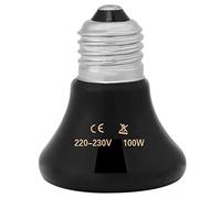 Infrared Heater Lamp, for Pet, for Aquarium, Ceramic, Without Light, No Harm, Reptile Emitter Bulb, Warm the Pets, for Lizard Snake, wont affect the living habits of animals, 50/60/75/100W(Black 100W)