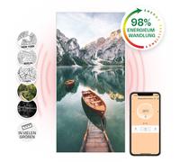 Infrared Heater Panel Wall Mounted Indoor App Remote Lake Motif 60 x 120cm 700 W