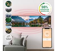Infrared Heater Panel Wall Mounted Thermostat Remote Indoor Art 120 x 30 cm 350W