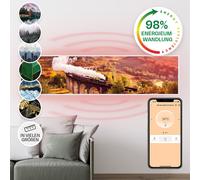 Infrared Heater Space Panel Heating Wall Mount Indoor Thermostat 120x30cm 350W