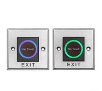 Infrared Induction Exit Switch No Touch Sensor With Stainless Steel Panel For Access Control System Silver Color 86mm Size