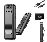 Infrared Night Vision Portable Recorder, HD 1080p Mini Body Camera with 180° Rotatable Lens, Night Vision, Chest Mount, For Business, Outdoor, Sports, Travel and Daily Use (8GB)