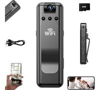 Infrared Night Vision Portable Recorder, Mini Portable Body Camera with Audio and Video Recording, HD 1080p Wearable, 180 Degree Rotatable Lens, for Sports, Outdoor & Travel (32G Card)