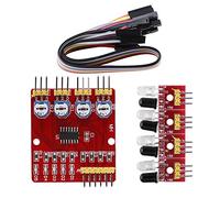 Infrared Obstacle Avoidance Sensor Module, IR 4-Channel Tracking Sensor Module, DC 3.3V-5V TTL Smart Car PCB for Science Project