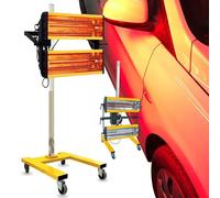 Infrared Paint Curing Lamp - 2 x 1050W Heating Lamps with Mobile Stand for Rapid Drying of Car Spray Coatings, Ideal for Body Repair