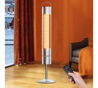 Infrared Patio Heater,Indoor Space Heater,Portable Tower Heater with Remote Control,Tilt to Shut Off, IP65 Waterproof Rating,Safety Child Lock,Electric Standing for Restaurant, Backyard