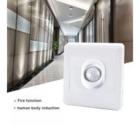 Infrared PIR Motion Sensor Light Switch, Automatic Wall Mounted Dettor for Home Control, No Neutral Wire Needed, ABS White Energy Savi Room Light Switch