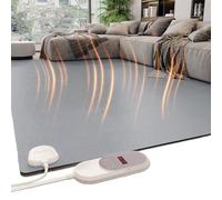 Infrared Radiant Floor Heater Mat with Remote Control - Energy Efficient Adjustable Temperature Rug for Living Room and Office