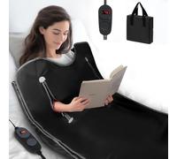 Infrared Sauna Blanket for Detoxification, Far Infrared Sauna for Home Detox Relaxation, Portable Sauna Infrared Blanket with Sleeves, 113-176℉, 30-60 Minutes Timer (Black)