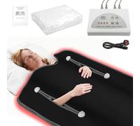 Infrared Sauna Blanket V2.0, 550W Portable Home Sauna for Full-Body Relaxation and Detoxification, Detox & Deep Heat Therapy | Adjustable 35-80°C, Open-Head Design with Arm Zips (Black, 180 x 80 cm)
