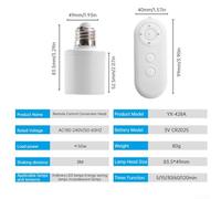 Infrared sensor remote control lamp head with adjustable brightness, fits E27 screw sockets, for automated indoor lighting