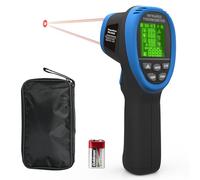 Infrared Thermometer Gun -58℉~1472℉, WapoRich Dual Laser Pyrometer, Non-Contact Digital Temp Gun w/Humidity, Ambient Temp & Dew Point, Temp Alarm for Cooking, BBQ, HVAC【NOT for Human】